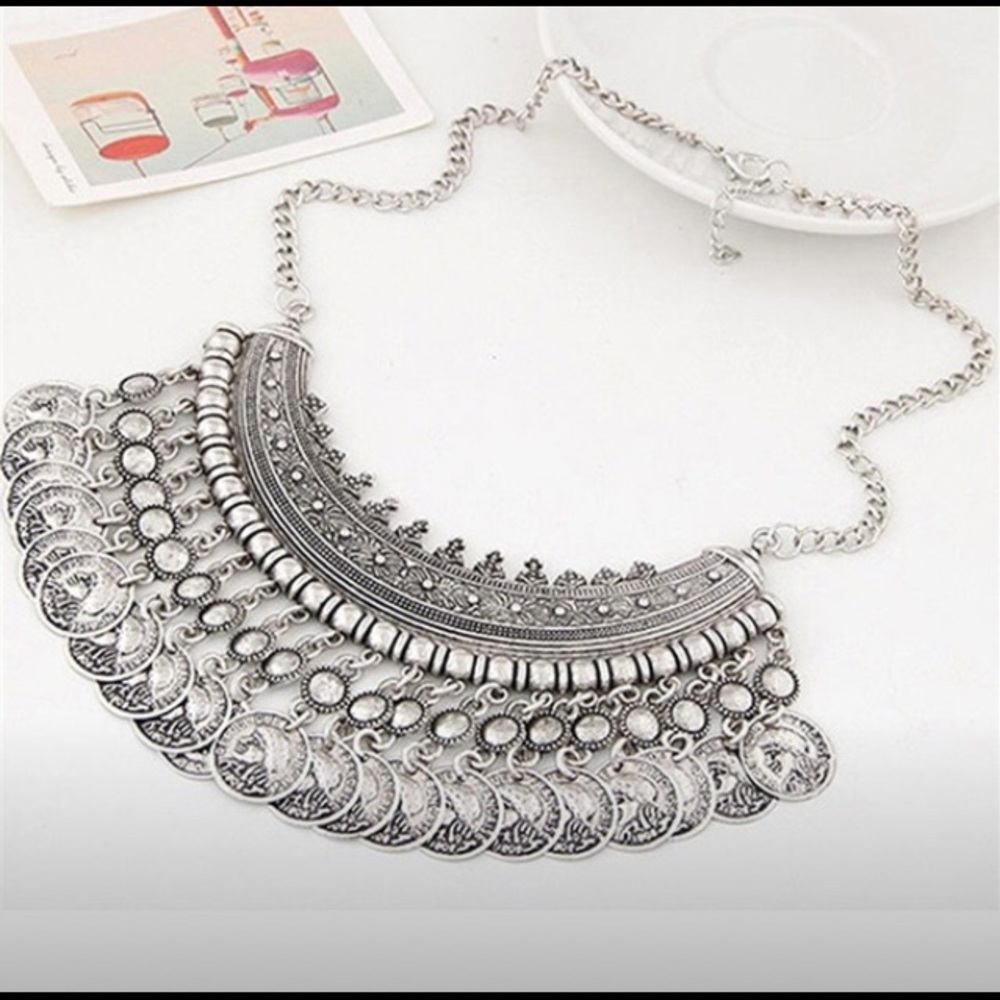 Boho Coin Maxi Statement Necklace
